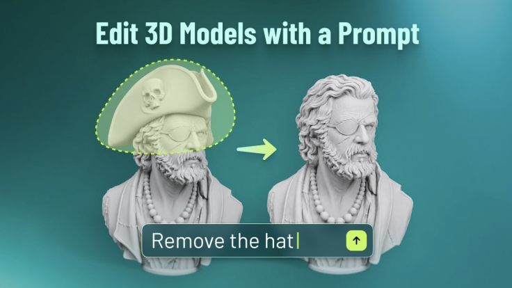 Meshy Edit interface for localized edits to an AI-generated 3D model